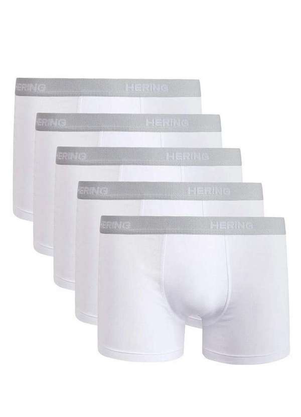 Hering - Kit com 5 Cuecas Boxer Hering 77qu Noa-Branco