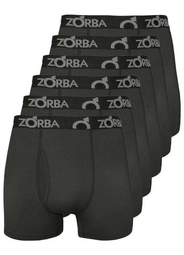 Zorba - Kit com 6 Cuecas Boxer com Abertura Zorba 848 Chumbo