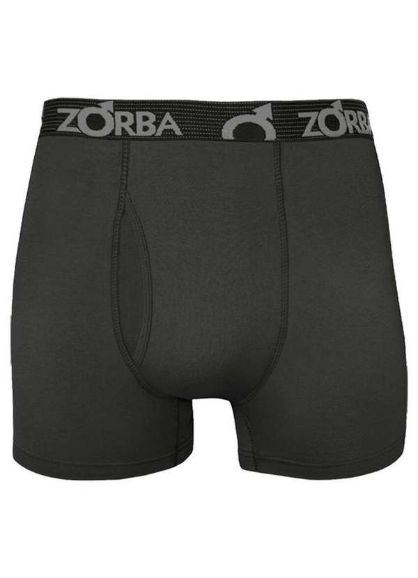 Zorba - Kit com 6 Cuecas Boxer com Abertura Zorba 848 Chumbo-Branco 2