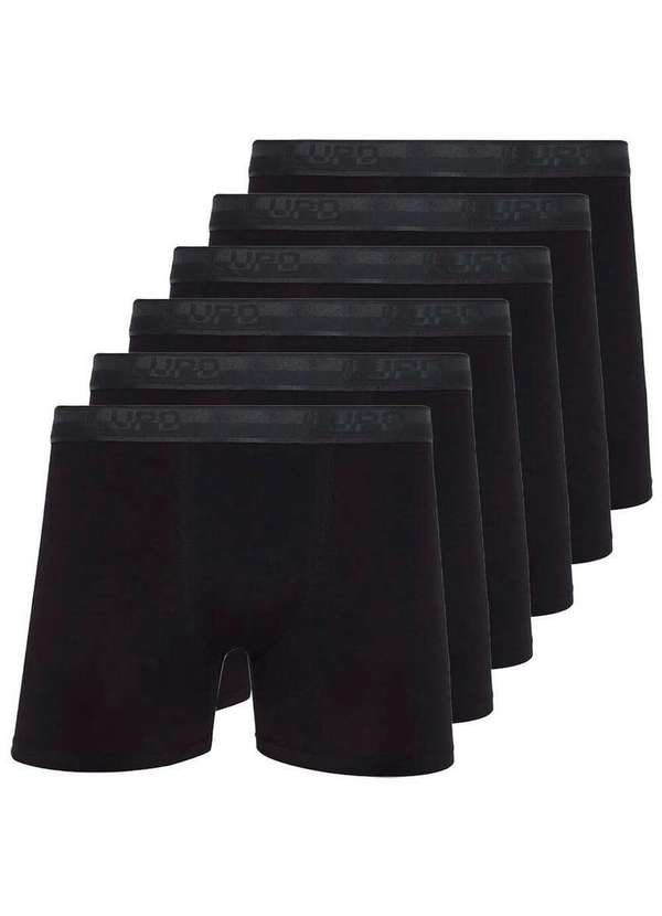 Lupo - Kit com 6 Cuecas Boxer Lupo 784-017 Preto