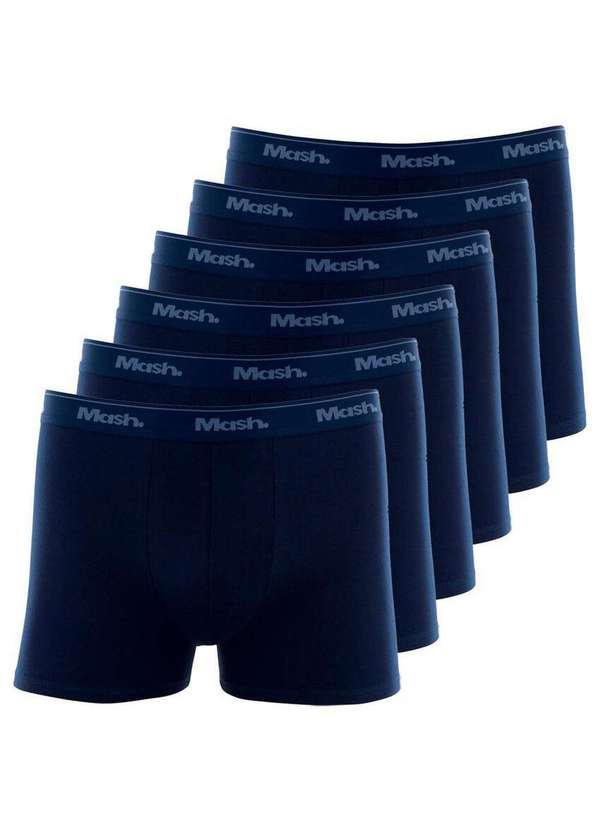 Mash - Kit com 6 Cuecas Boxer Mash 170.26 Preto-Branco