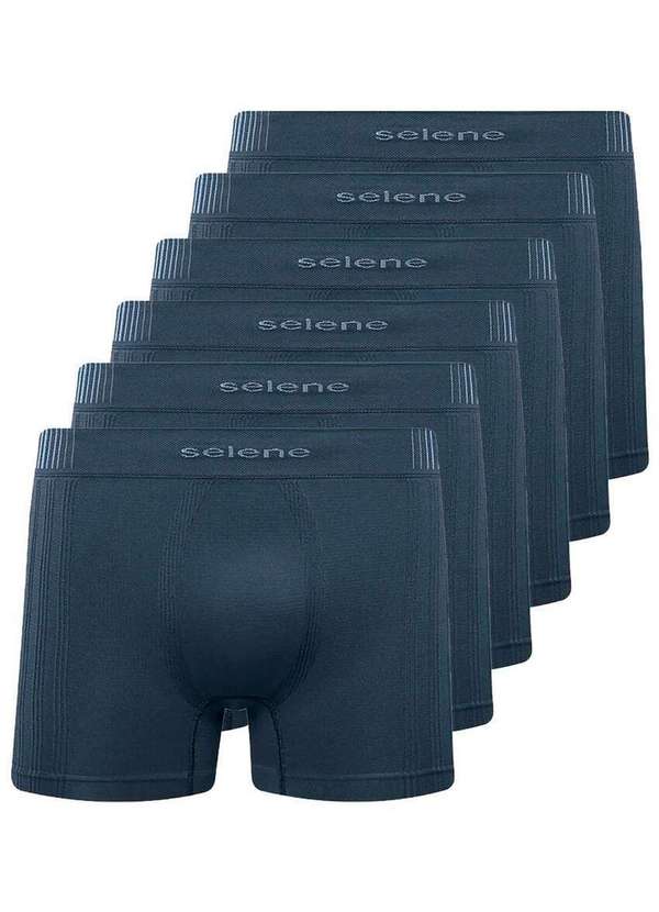 Selene - Kit com 6 Cuecas Boxer Selene 11070-002/003/440 Chumbo