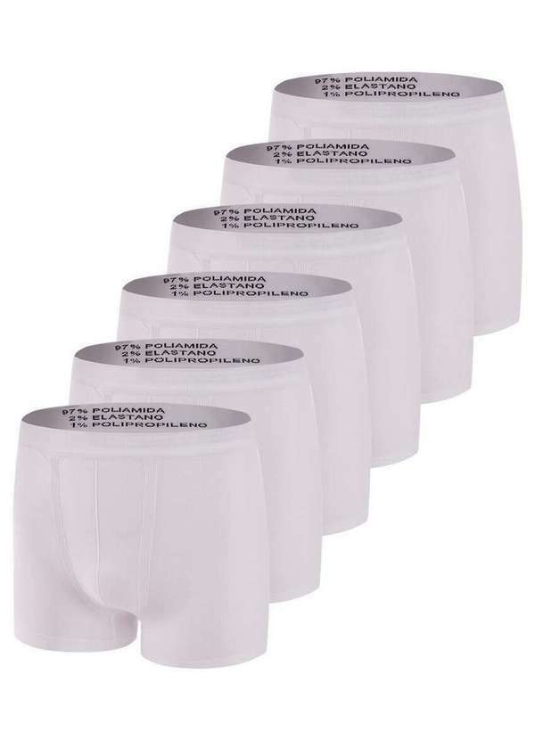 Trifil - Kit com 6 Cuecas Boxer Trifil 4620 Branco