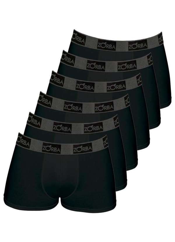 Zorba - Kit com 6 Cuecas Boxer Zorba 717 Preto