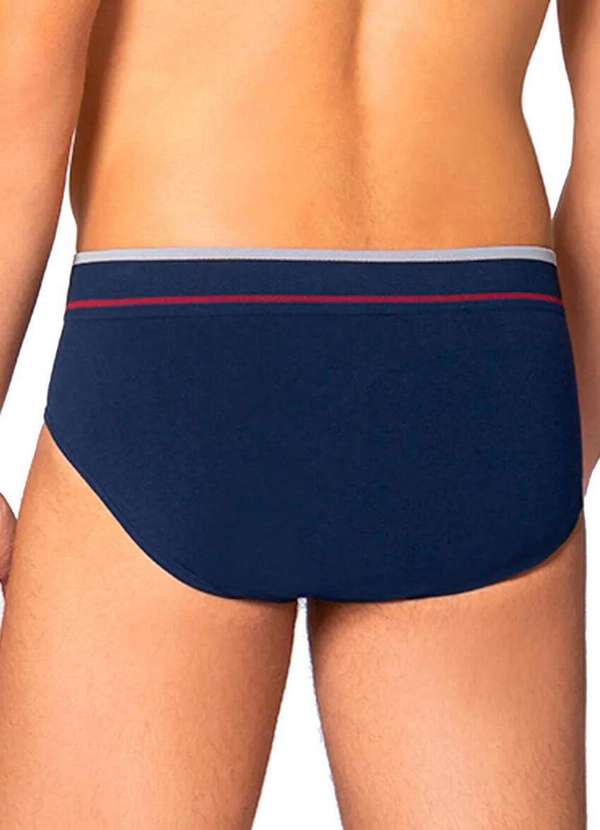 Lupo - Kit com 6 Cuecas Slip Lupo 624-003 Azul-Marinho 4