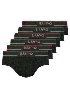 Kit com 6 Cuecas Slip Lupo 624-003 - LUPO