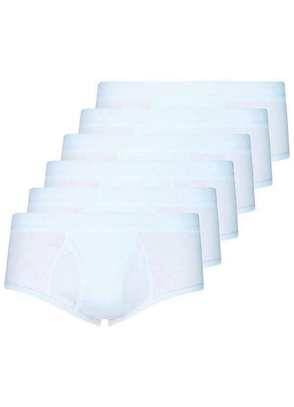 Lupo - Kit com 6 Cuecas Slip Lupo com Abertura 546-002 Branco