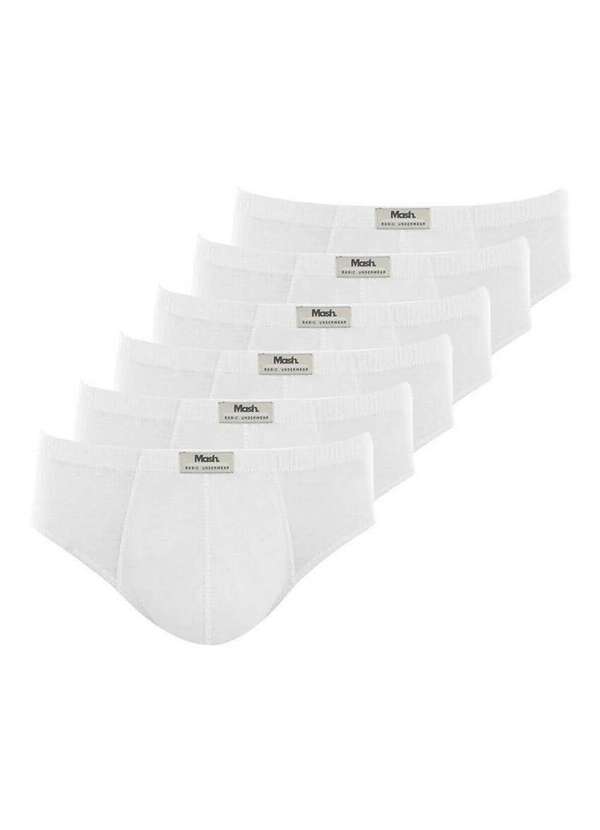 Mash - Kit com 6 Cuecas Slip Mash 074.58 Branco