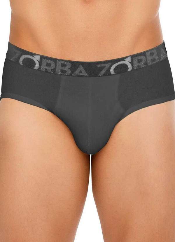 Zorba - Kit com 6 Cuecas Slip Zorba 643 Branco-Chumbo 3