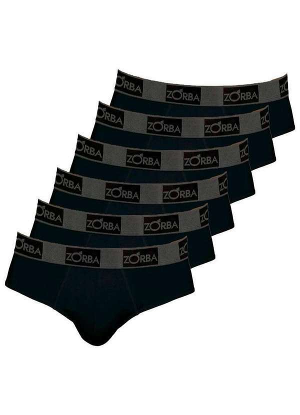 Zorba - Kit com 6 Cuecas Slip Zorba 716 Preto