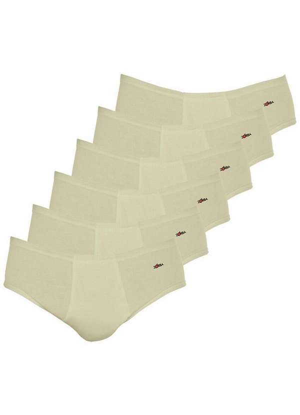Zorba - Kit com 6 Cuecas Slip Zorba com Abertura 172 Plus Size Bege