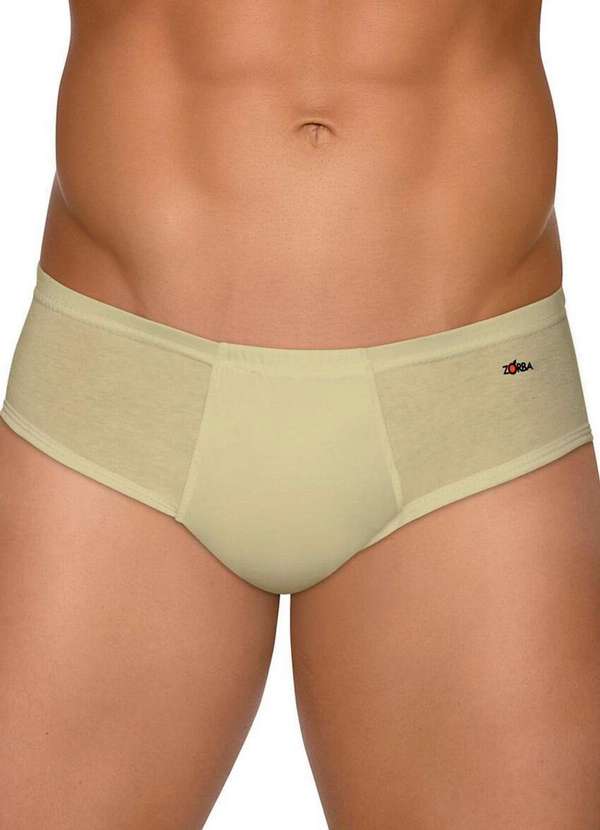 Zorba - Kit com 6 Cuecas Slip Zorba com Abertura 172 Bege-Marinho 2