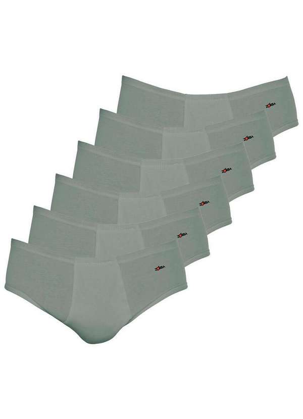 Zorba - Kit com 6 Cuecas Slip Zorba com Abertura 172 Grafite