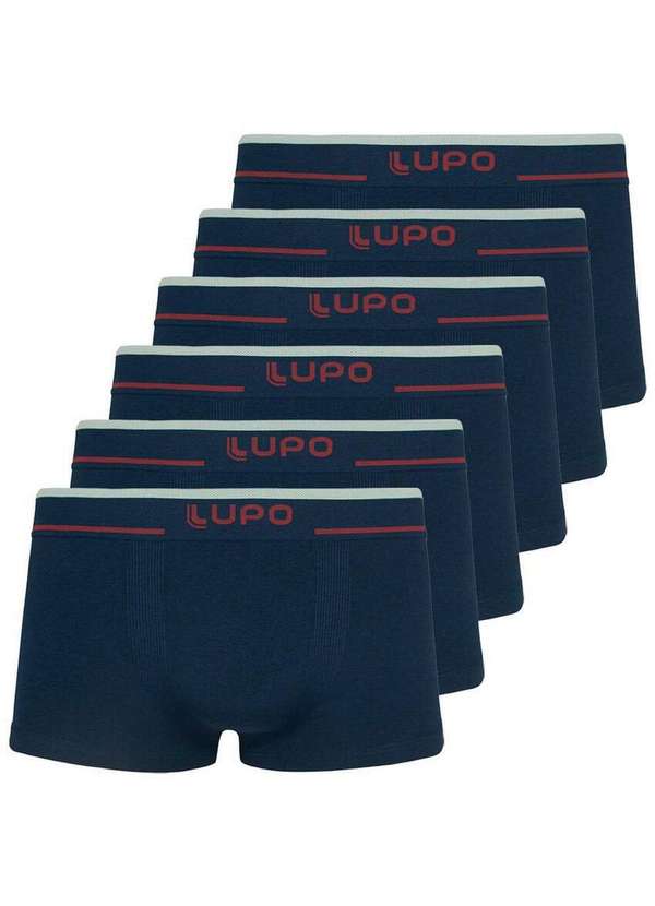 Lupo - Kit com 6 Cuecas Sunga Lupo 526-001 Marinho