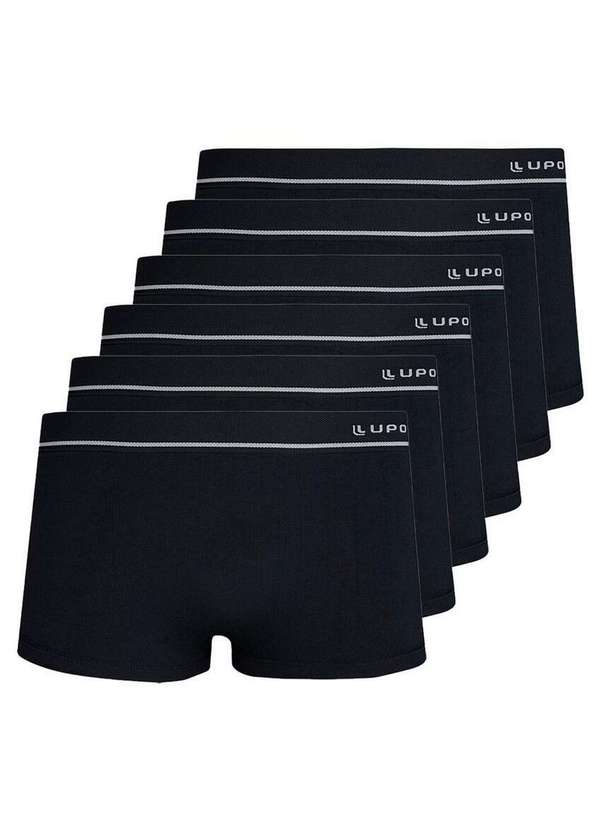 Lupo - Kit com 6 Cuecas Sunga Lupo 676-002 Preto