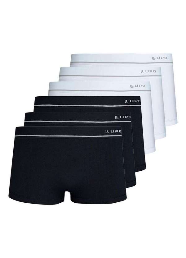 Lupo - Kit com 6 Cuecas Sunga Lupo 676-002 Preto-Branco