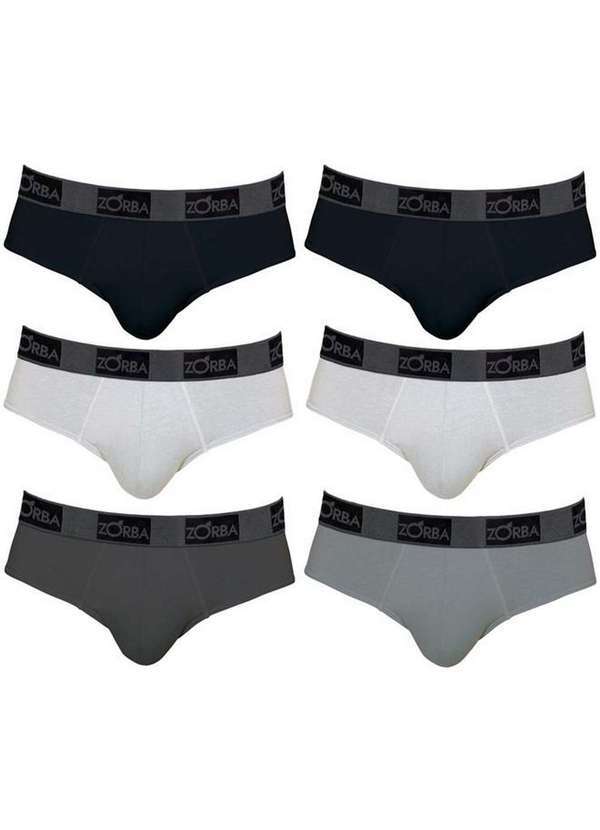 Zorba - Kit com 6 Cuecas Zorba Slip 0716-1 Multicores