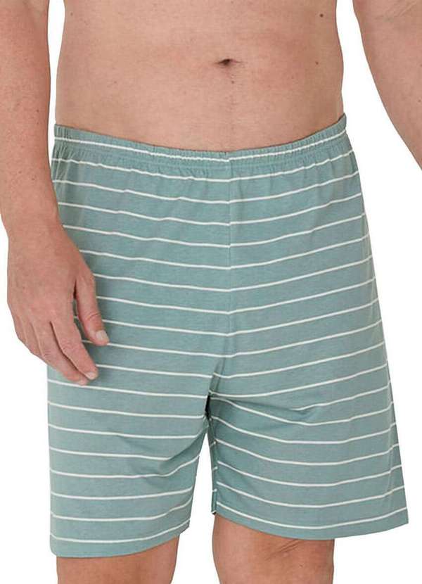 Malwee - Shorts Masculino Malwee 1000122441 Dm45a-Verde-Listrado