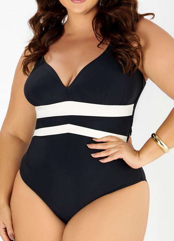 Banho de Mar - Maiô Banho de Mar 617.577 Plus Size 012-Preto