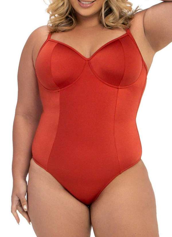 Banho de Mar Maiô Banho de Mar Plus Size 328-Terra