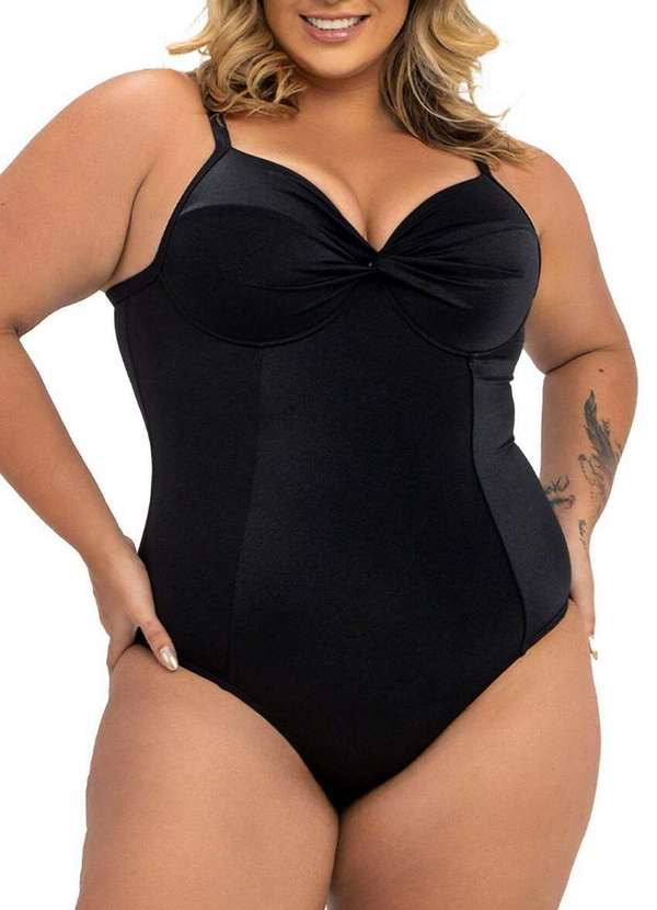 Banho de Mar - Maiô Banho de Mar 621.521 Plus Size 012-Preto