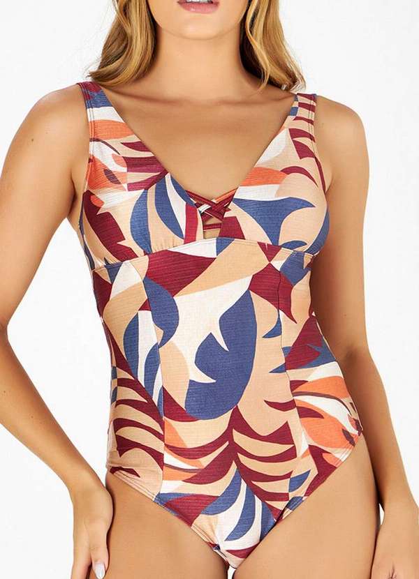 Banho de Mar - Maiô Banho de Mar 623.522 1008-Folhagm-Aquarelada