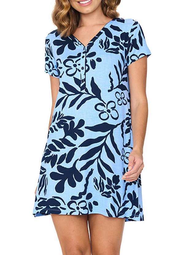 Podiun - Camisola Feminina Curta com Abertura Podiun 256058 351-Sonho-De-Verão