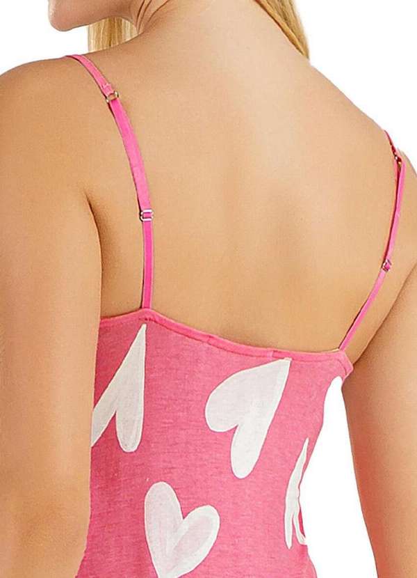 Cor com Amor - Camisola Feminina Curta Cor com Amor 2010285 Rosa-Corações 4