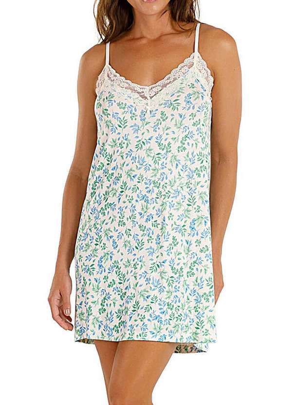 Cor com Amor - Camisola Feminina Curta Cor com Amor 2010505 Floral