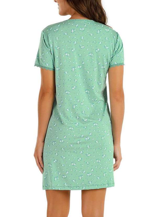 Cor com Amor - Camisola Feminina Curta Cor com Amor 2010509 Verde 2