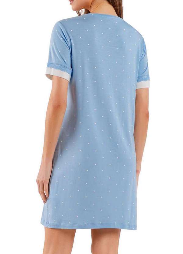 Cor com Amor - Camisola Feminina Curta Cor com Amor 2010707 Azul-Claro 2