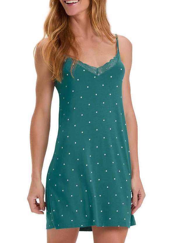 Cor com Amor - Camisola Feminina Curta Cor com Amor 2010877 Verde