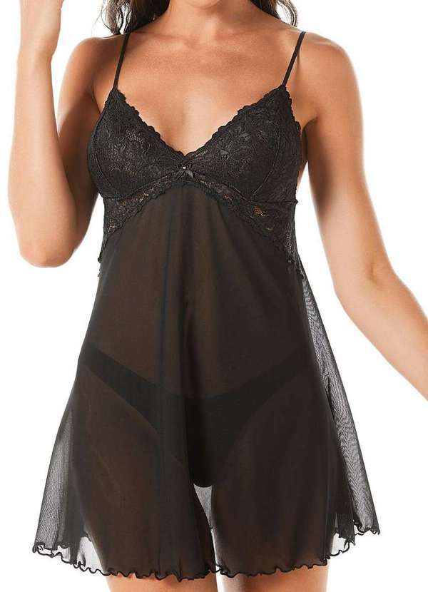 Demillus - Camisola Feminina Curta Demillus 30252 27-Preto