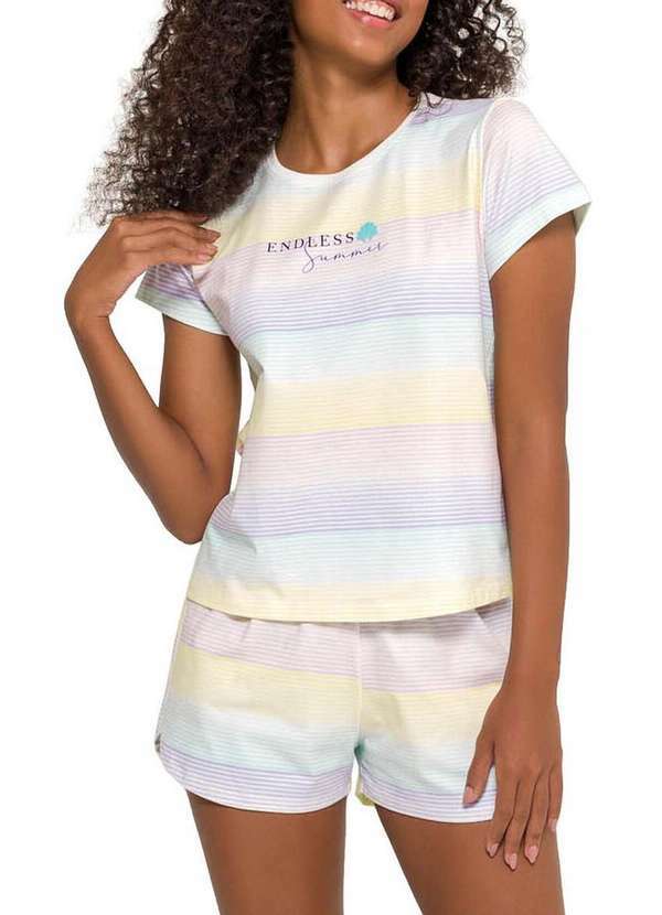 Espaço Pijama - Camisola Feminina Curta Espaço Pijama 4010178 Tie-Dye