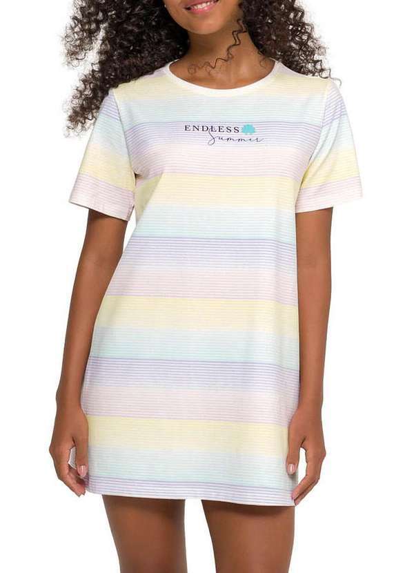 Espaço Pijama - Camisola Feminina Curta Espaço Pijama 4010179 Tie-Dye