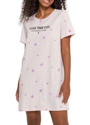 Camisola Feminina Curta Espaço Pijama 4010225 - ESPAÇO PIJAMA