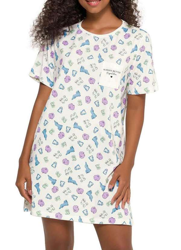 Espaço Pijama - Camisola Feminina Curta Espaço Pijama 4010242 Branco
