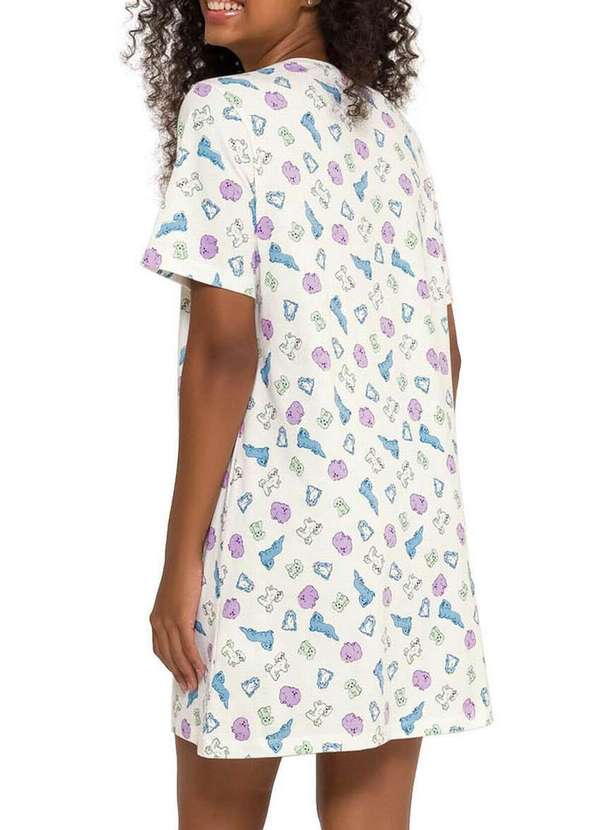 Espaço Pijama - Camisola Feminina Curta Espaço Pijama 4010242 Branco 2