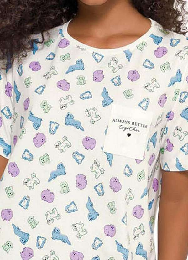 Espaço Pijama - Camisola Feminina Curta Espaço Pijama 4010242 Branco 3