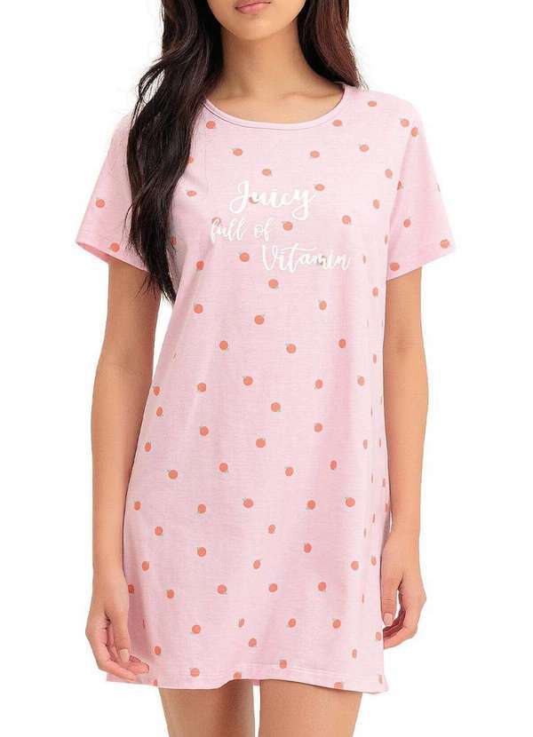 Espaço Pijama - Camisola Feminina Curta Espaço Pijama 4010365 Rosa