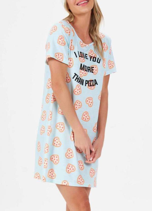 Espaço Pijama - Camisola Feminina Curta Espaço Pijama 41060 Verde-Claro