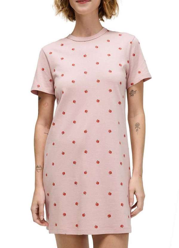 Hering - Camisola Feminina Curta Hering 7c5z 1d-Rosa-Claro
