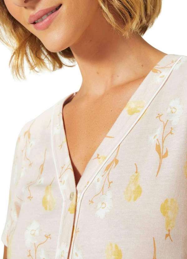 Hering - Camisola Feminina Curta com Abertura Hering 7cyp 1c-Rosa-Claro 3