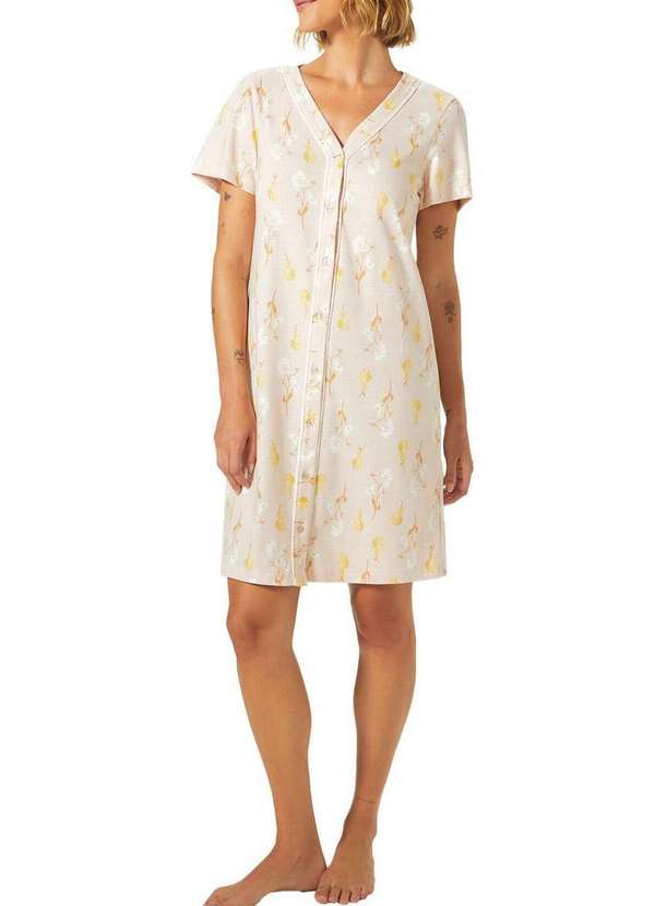 Hering - Camisola Feminina Curta com Abertura Hering 7cyp 1c-Rosa-Claro 4