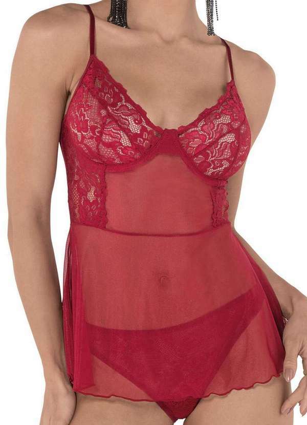 Demillus - Camisola Feminina Curta Lybito Demillus 30239 06-Carmim