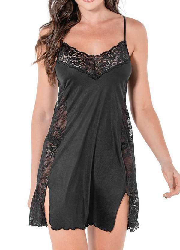 Demillus - Camisola Feminina Curta Negri Demillus 30365 27-Preto