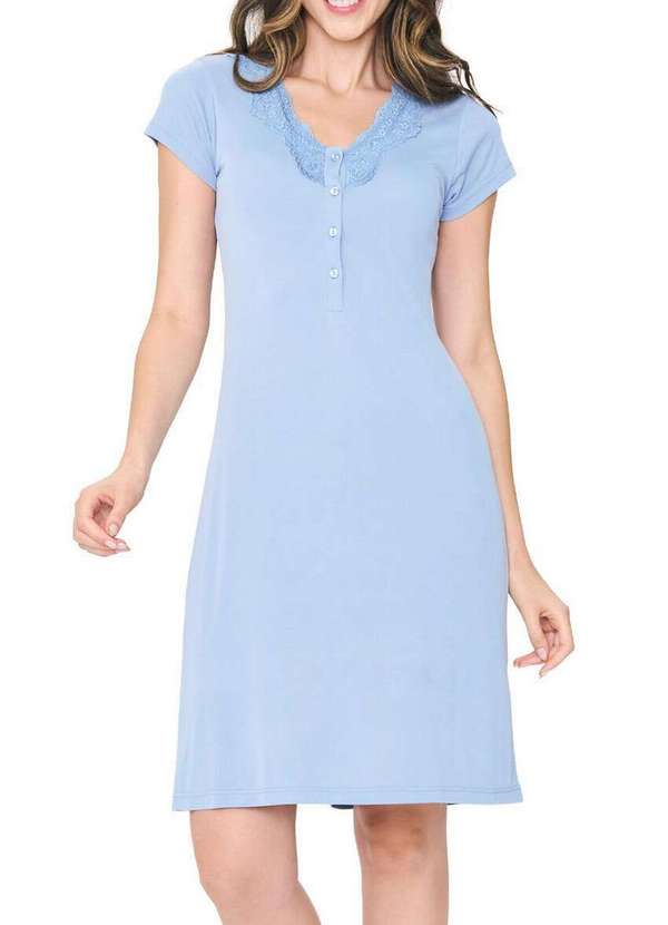 Podiun - Camisola Feminina Curta Podiun 256011 328-Azul-Estonado