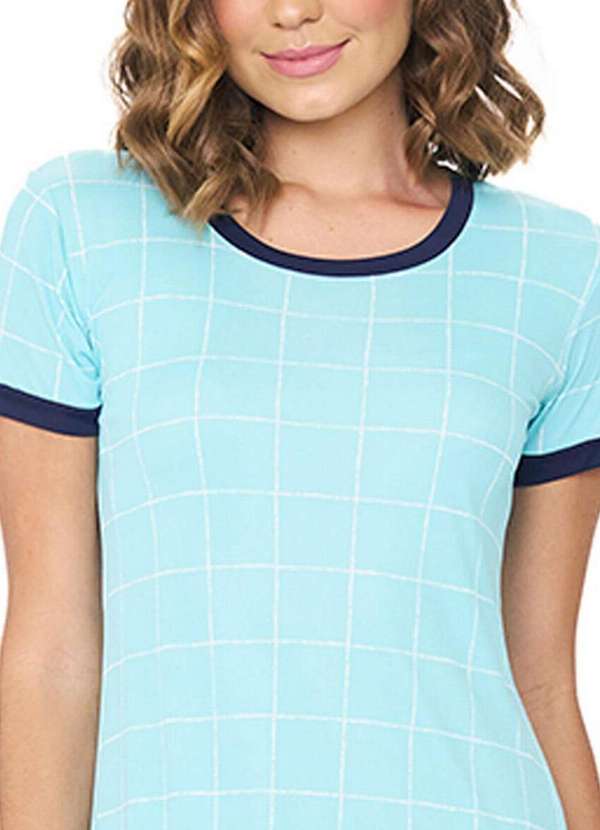 Podiun - Camisola Feminina Curta Podiun 256015 342-Xadrez-Atlântico 3