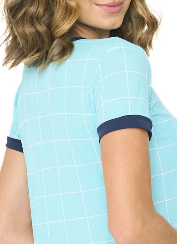 Podiun - Camisola Feminina Curta Podiun 256015 342-Xadrez-Atlântico 4