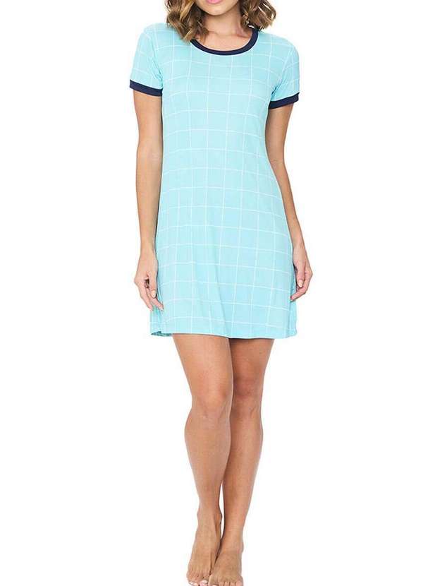 Podiun - Camisola Feminina Curta Podiun 256015 342-Xadrez-Atlântico 5